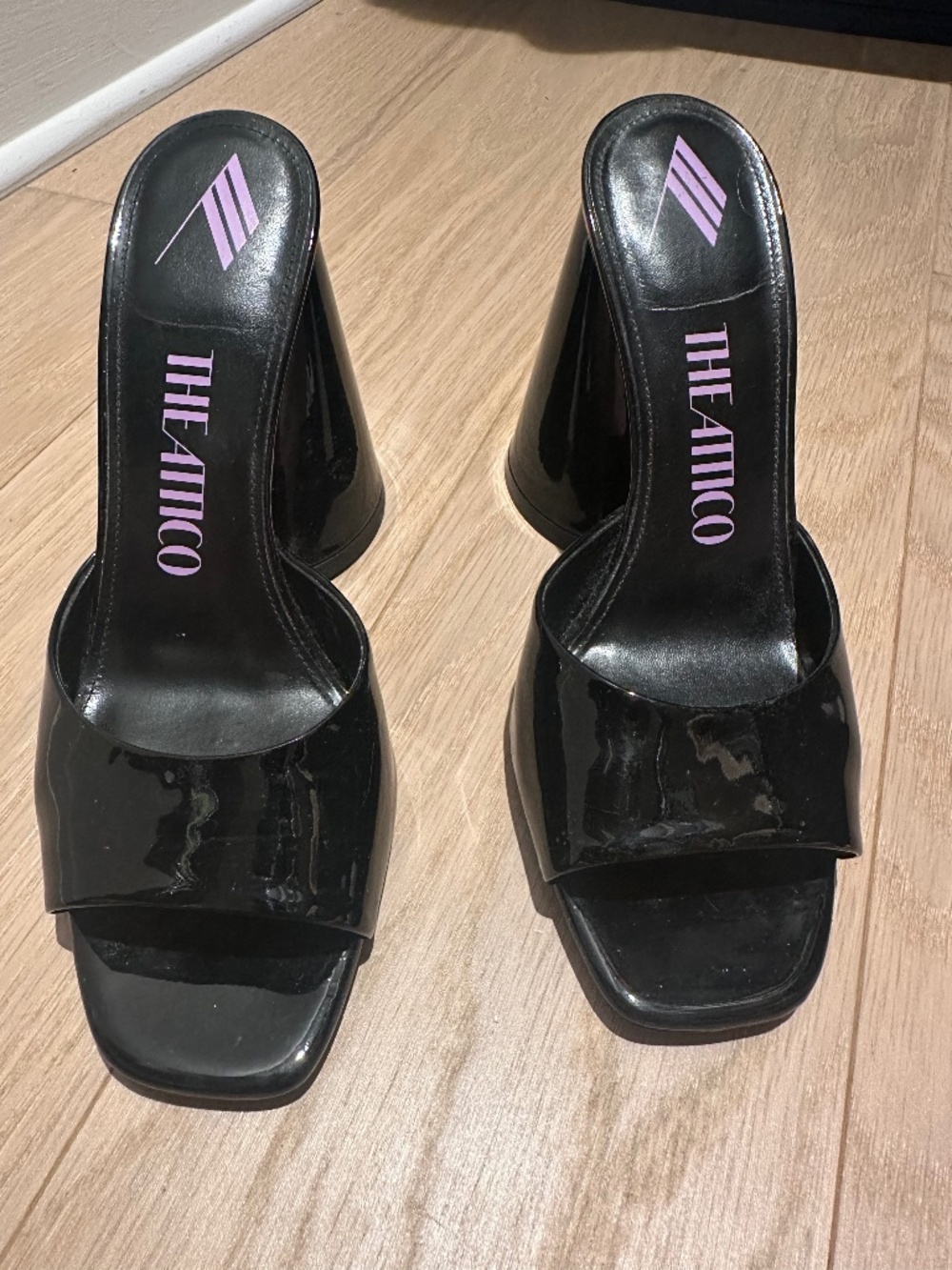 The Attico Patent Black Heels